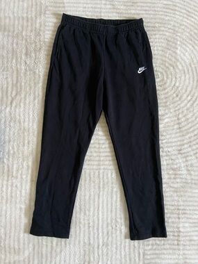 Nike Black men Jogger Pants with White Swoosh Logo